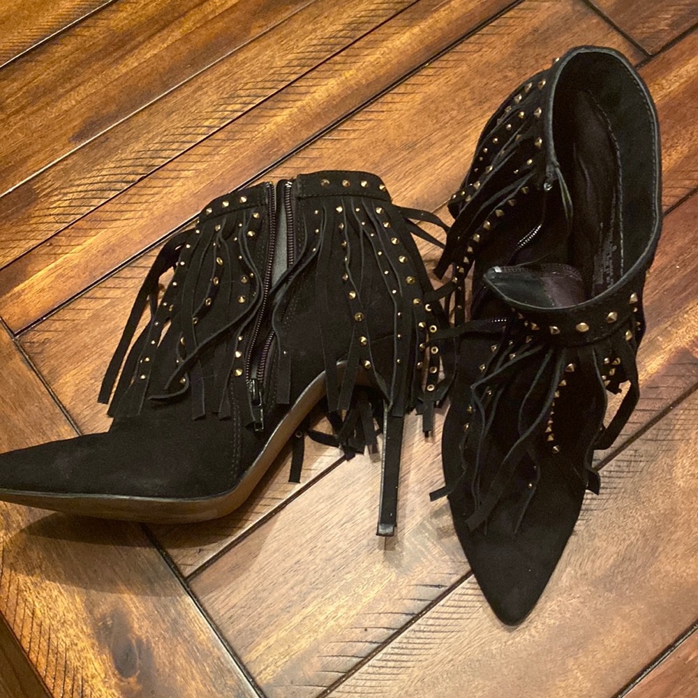 Microsuede - Express high heel booties - size 8